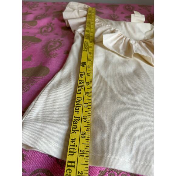 Maeve anthropologie Cream Ribbed Tank Top W/ Ruffle Neckline Sz S - Picture 9 of 15